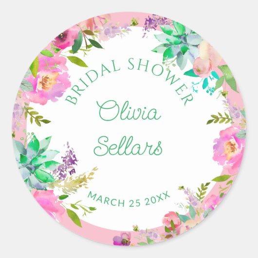 Bright Floral Profusion Vrijgezellenfeest Ronde Sticker (Voorkant)