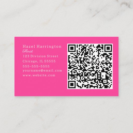 Bright Floral QR Code Visitekaartje scanbaar (Achterkant)