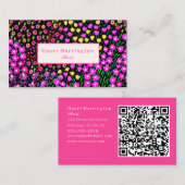 Bright Floral QR Code Visitekaartje scanbaar (Voorkant / Achterkant)