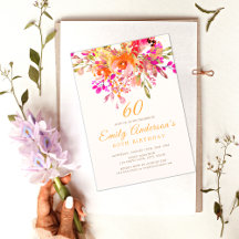 Bright Floral Romantic 60e verjaardag
