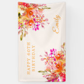 Bright Floral Romantic 60e verjaardag Spandoek (Verticaal)
