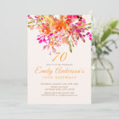 Bright Floral Romantic 70e verjaardag Kaart (Staand voorkant)