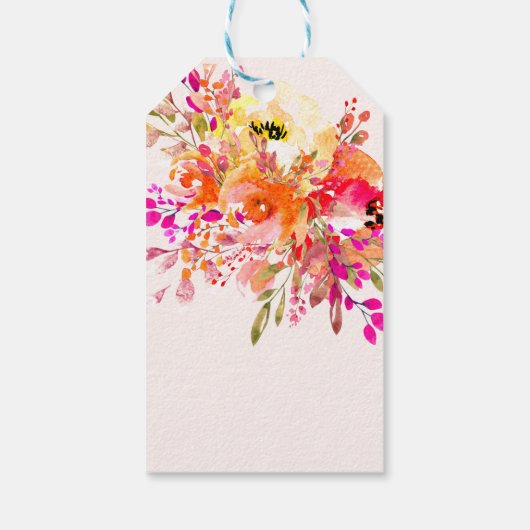 Bright Floral romantisch feest dank u Cadeaulabel (Achterkant)
