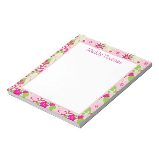 Bright Floral roze en groene notebooks Notitieblok (Linkerzijde)
