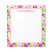 Bright Floral roze en groene notebooks Notitieblok (Voorkant)