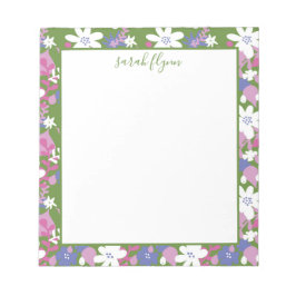 Bright Floral roze en witte laptop Notitieblok