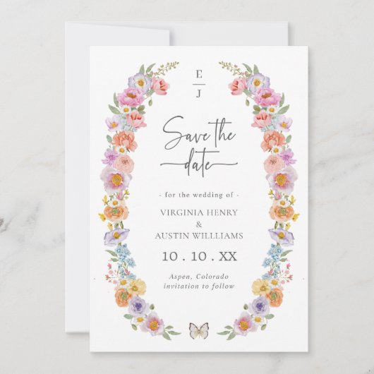 Bright Floral Save The Date (Voorkant)