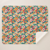 Bright Floral Sherpa Blanket Deken (Voorkant (horizontaal))