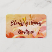 Bright Floral Sinaasappel geel en rood Visitekaartje (Voorkant)