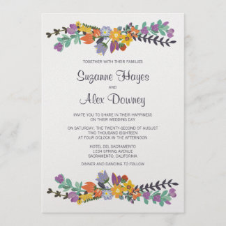 Bright Floral Spring Wedding Kaart