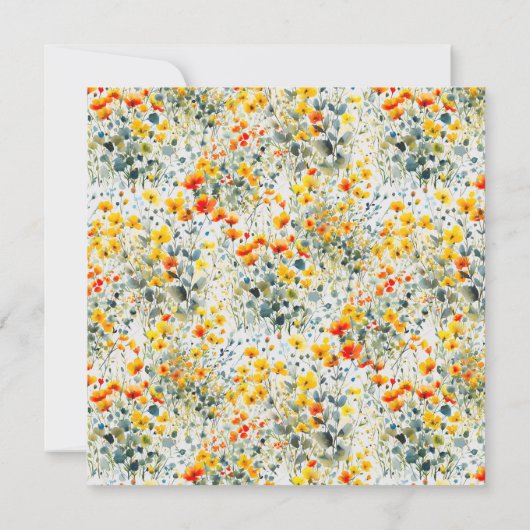 Bright Floral Square bruiloft Save The Date (Achterkant)