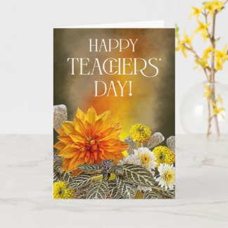 Bright Floral Teacher’s Day Greeting Card Kaart