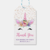 Bright Floral Unicorn bedankt Cadeaulabel (Voorkant)