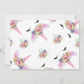 Bright Floral Unicorn bedankt Kaart (Achterkant)