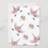 Bright Floral Unicorn Birthday Kaart (Achterkant)