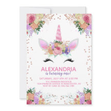 Bright Floral Unicorn Birthday