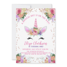 Bright Floral Unicorn Birthday