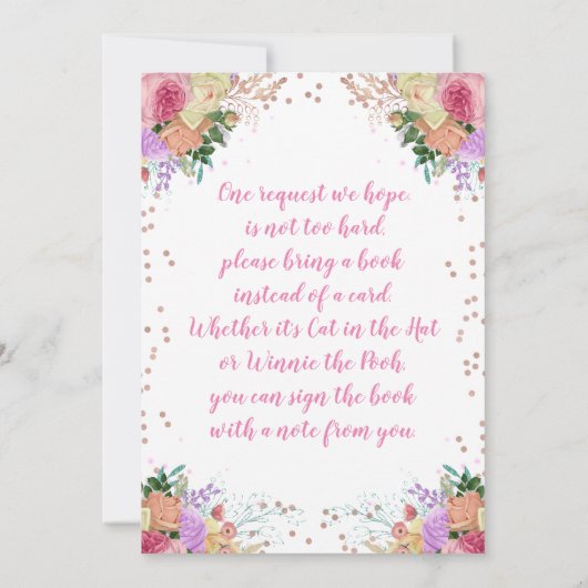 Bright Floral Unicorn brengt boek mee Kaart (Achterkant)