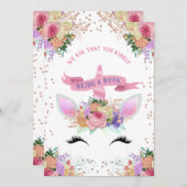 Bright Floral Unicorn brengt boek mee Kaart (Voorkant / Achterkant)