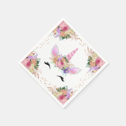 Bright Floral Unicorn Servet (Hoek)