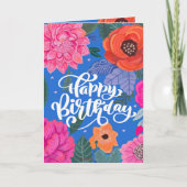 Bright Floral Verjaardag wenskaart Notitiekaartje (Voorkant)