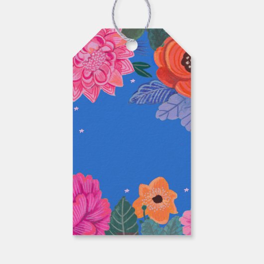 Bright Floral Verjaardagsfeest Cadeaulabel (Achterkant)