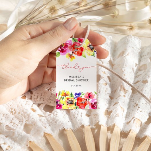 Bright Floral Vrijgezellenfeest Dank u Cadeaulabel