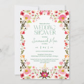 Bright Floral Vrijgezellenfeest Uitnodigen | Tuins Kaart (Voorkant)