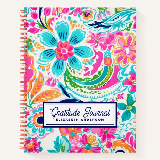 Bright Floral Watercolor Gratituder Journal Notitieboek (Voorkant)