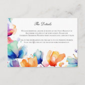 Bright Floral Waterverf bruiloft details Informatiekaartje (Voorkant)