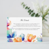 Bright Floral Waterverf bruiloft details Informatiekaartje (Staand voorkant)