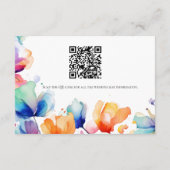 Bright Floral Waterverf bruiloft details Informatiekaartje (Achterkant)