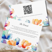 Bright Floral Waterverf bruiloft details Informatiekaartje