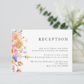 Bright Floral Waterverf bruiloft receptie Kaart (Staand voorkant)