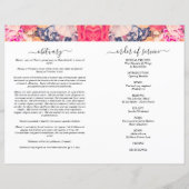 Bright Floral Waterverf Foto Begrafenisprogramma (Achterkant)