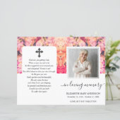 Bright Floral Waterverf Foto Begrafenisprogramma (Staand voorkant)