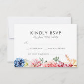 Bright Floral Waterverf RSVP-kaarten Kaart (Voorkant)