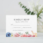 Bright Floral Waterverf RSVP-kaarten Kaart (Staand voorkant)