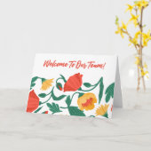 Bright Floral Welkom bij het Team New Employee Kaart (Gele Bloem)