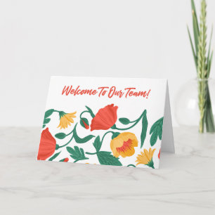 Bright Floral Welkom bij het Team New Employee Kaart