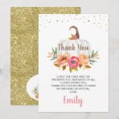 Bright Floral White Pumpkin - Hartelijk dank Kaart (Voorkant / Achterkant)