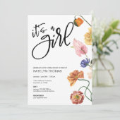 Bright Floral Wildflower Baby shower Kaart (Staand voorkant)