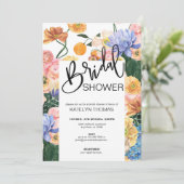 Bright Floral Wildflower Bridal Shower Kaart (Staand voorkant)