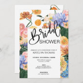 Bright Floral Wildflower Bridal Shower Kaart (Voorkant / Achterkant)