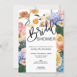 Bright Floral Wildflower Bridal Shower Kaart