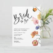 Bright Floral Wildflower Bridal Shower Kaart (Staand voorkant)