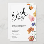 Bright Floral Wildflower Bridal Shower Kaart (Voorkant / Achterkant)