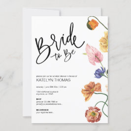 Bright Floral Wildflower Bridal Shower Kaart