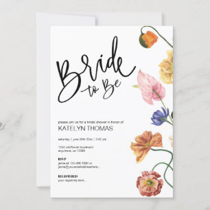 Bright Floral Wildflower Bridal Shower Kaart