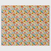 Bright Floral Wrapping Paper Cadeaupapier (Vlak)